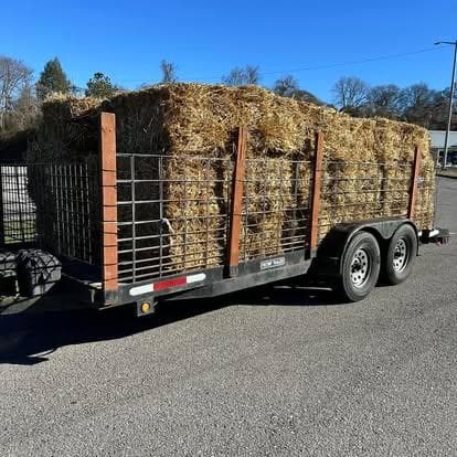 Straw bales arriving at Forevermore Farm